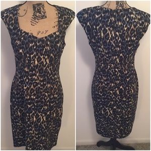 Connected Apparel Leopard Print Dress